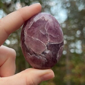 Lavender Rose Quartz Crystal Palm Stone